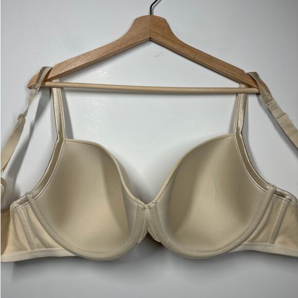 Cacique Cotton T-Shirt Bra Lightly Lined Beige Tan Sz 46D Plus Size Neutral - Picture 8 of 12